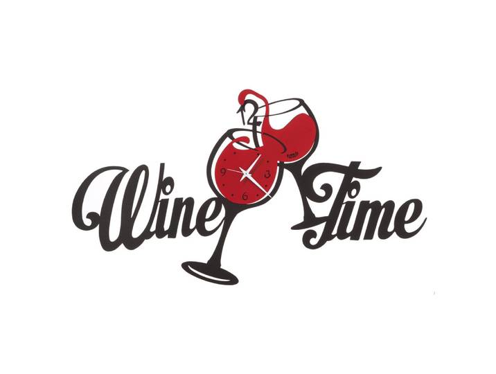 ARTI E MESTIERI horloge murale WINE TIME (Noir et rouge - Métal verni)
