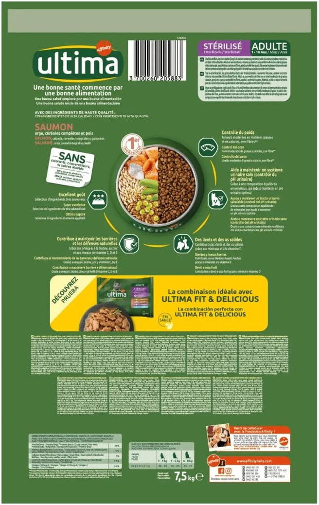 Ultima Cat Sterilized Salmone KIT RISPARMIO 3X7.5KG