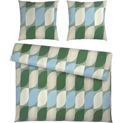 Bettwäsche Gala XXL Blau/Creme/Grün ca. 200x200cm