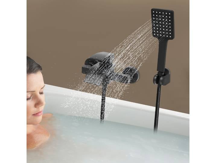 Robinet mitigeur de bain cascade avec 2 voies de sortie d'eau, robinet de douche mural, robinet de baignoire et jet de douche