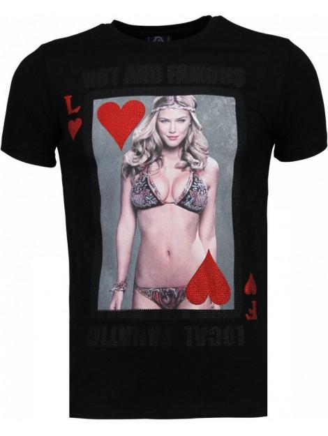 Local Fanatic Hot & famous poker bar refaeli rhinestone t-shirt