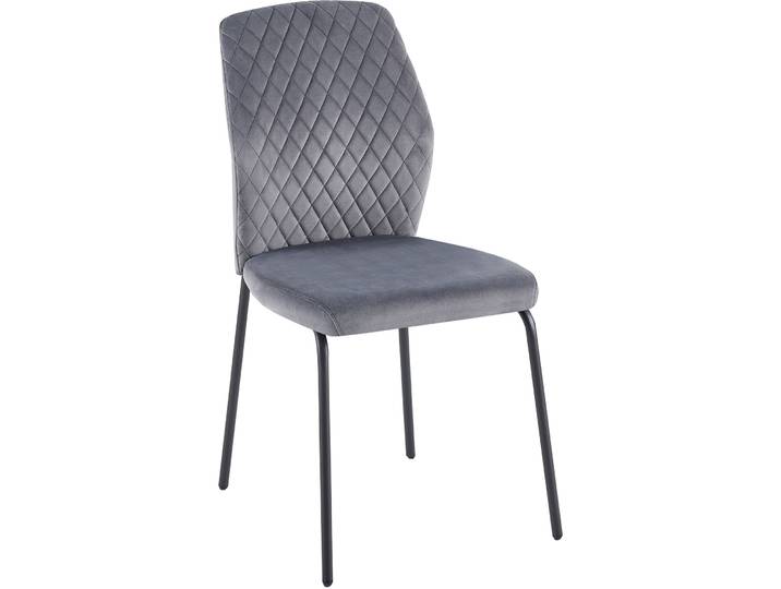 Stuhl 2er-Set Madeira grau Stoff/Stahl