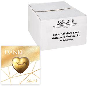 Lindt Minischokolade Grußkarte Herz Danke, 20 Stück, 400 g