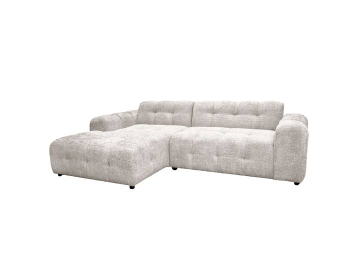 Ecksofa mit Longchair Beige Bouclé Stoff Coline 270 x 80 x 175cm Longchair davorstehend links Modern
