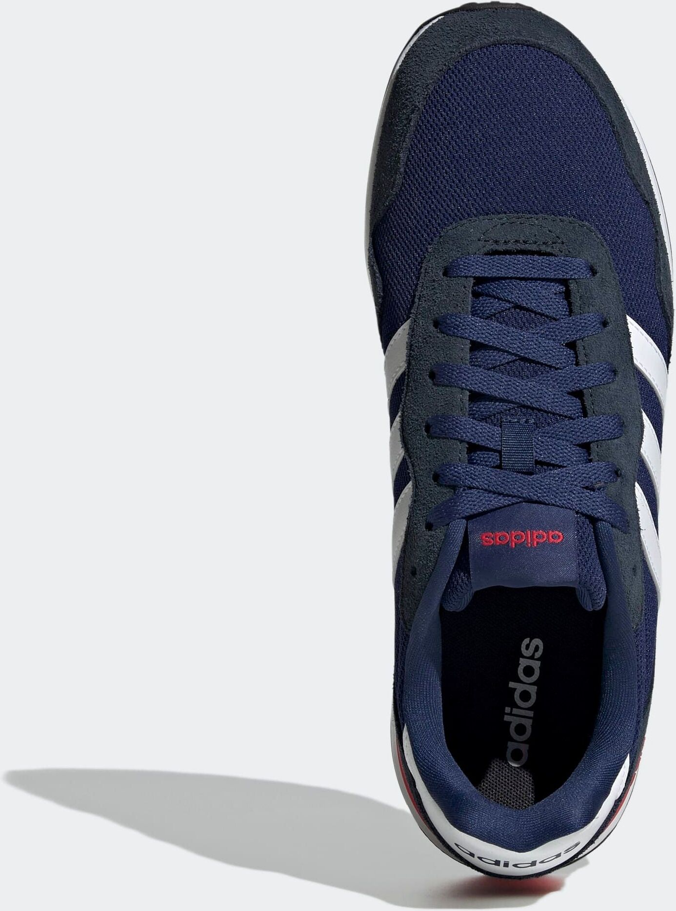 Sneaker ADIDAS SPORTSWEAR "RUN 60S 4.0", Herren, Gr. 41, weiss (dunkelblau, ftwr weiß, aurora ink), Leder, Textil, Schuhe Sneaker, inspiriert vom Design der adidas ZX Modelle dunkelblau, ftwr weiß, aurora ink 41