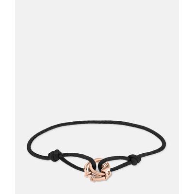 Armband LIEBESKIND BERLIN "Schmuck Geschenk Edelstahl Textil Armkette The D-Link Mini", rosa (roségoldfarben, schwarz), Armbänder, Damen, 21cm, Edelstahl Textil, Edelstahl, Textil, Armband