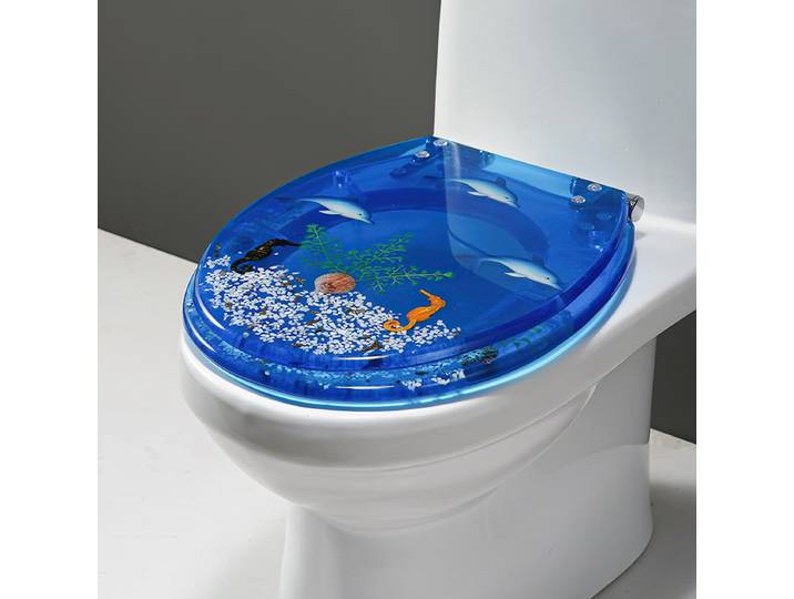 Sièges de toilette à fermeture douce en Lucite, résine transparente colorée, Design Unique et moderne de haute qualité