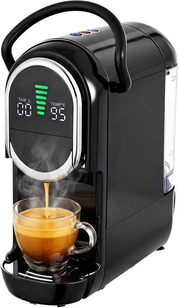 HOMCOM 19 Bar Pod Coffee Machine for Nespresso and Dolce Gusto Capsule Black 0.6L