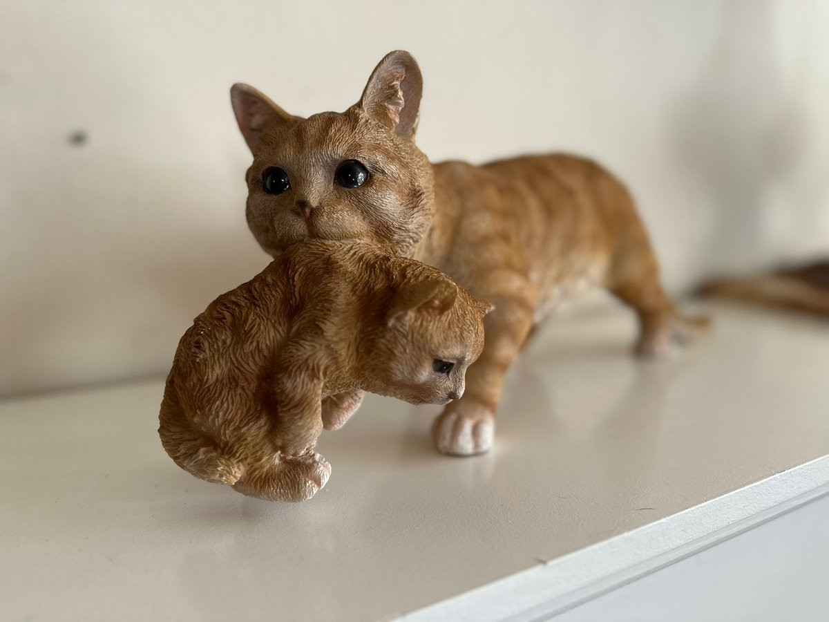 Goodyz Kattenfiguur met kitten in bek - Rood