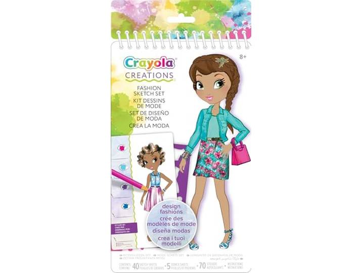 CRAYOLA Creations, Fashion Kleurplaten, Creatieve Activiteit en Cadeau voor Meisjes, 8+, Modeontwerper, 04-0476