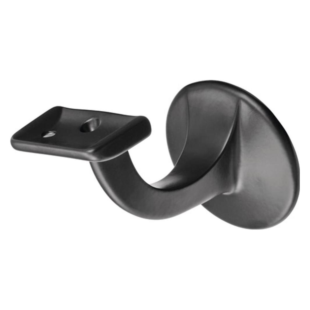Hermeta Handlaufträger 3508 Aluminium kunststoffbeschichtet schwarz Durchmesser Wandplatte 56 mm gerade A... (Aluminium) (3508-70E)
