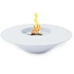 Divina Fire Bioethanol-Kamin runder Garten-Kohlenbecken für den Außenbereich SANTORINI Weiß d.60