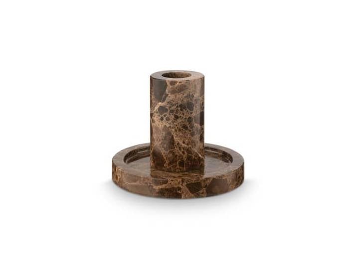 vtwonen kandelaar marble - bruin (10.2x7.9 cm)