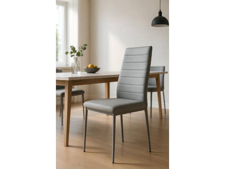 4er Set Lauter Kunstleder Stühle - Gris clair