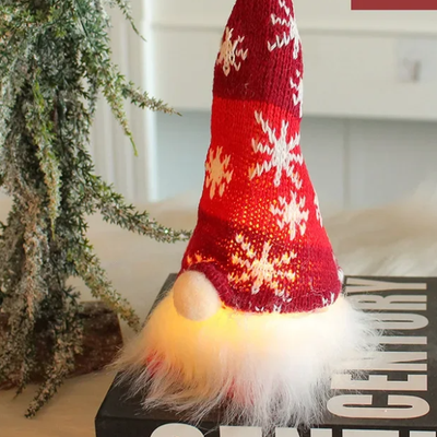 Multisell Products Hub LED Light Plush Knitting Crafts Tree Pendant, Christmas Faceless Doll Gnome Ornaments, Christmas Decorations For Kids b1