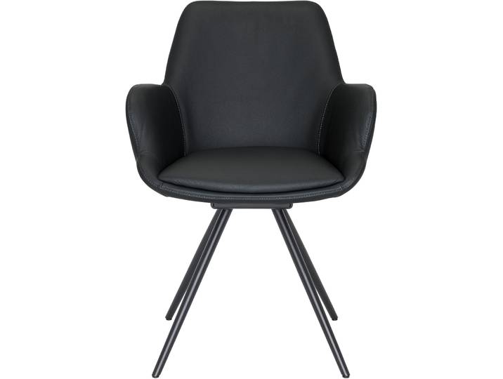 WILLISAU SWITZERLAND Eleganter Stuhl Loreo Leder schwarz drehbar - Stuhl
