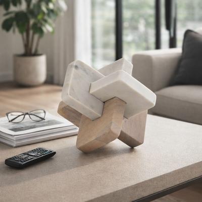 Sagebrook Home Chiara Marble Knots, Decorative Objects