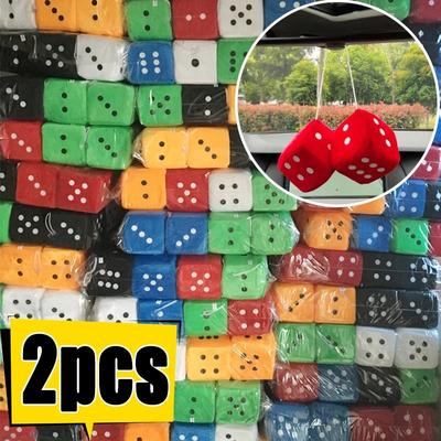 Inspire Essentials Plush Dice Car Hanging Pendant Set 7