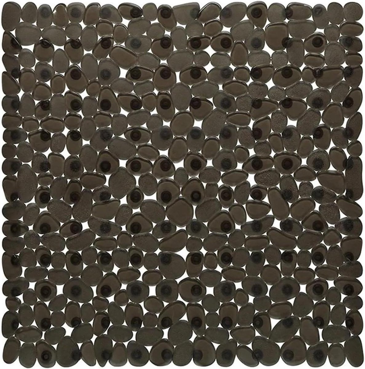 Zwarte antislip badmat Kiezelsteen met sterke zuignappen, 54 x 54 cm