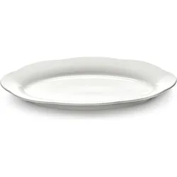 Silhouette Ovale Servierplatte, hoch, 30 cm, weiß