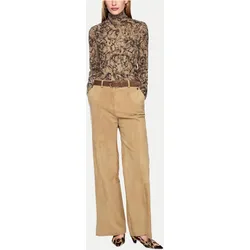 Meshshirt mit Samt-Beflockung Beige 38