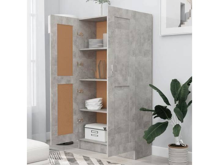 Bibliothèque Étagère Gris béton - France Stock - 82 5x30 5x150 cm Aggloméré
