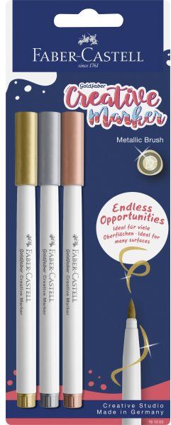 Faber-Castell Creative Marker, Brush, 3 Farver
