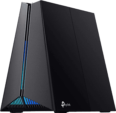 Router - TP-Link Archer GXE75, 2402 Mbps, MU-MIMO, Tri-Band WiFi 6E, 4 Antenas, Iluminación LED RGB, Negro