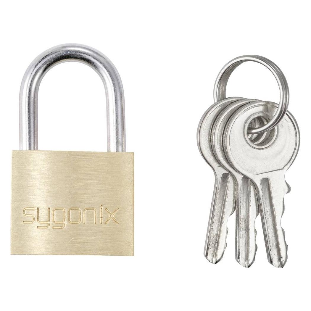 Sygonix SY-5045280 Vorhängeschloss 19.7 mm verschieden schliessend Goldgelb Sch (SY-5045280)