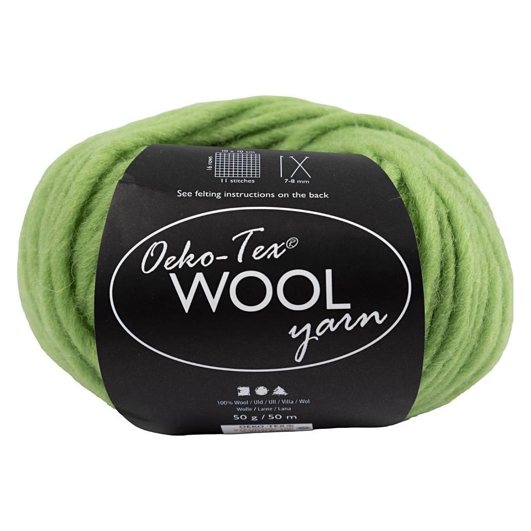 Default Wool yarn, L: 50 m, needle 8-9, lime green, 50 g/ 1 ball (50 m) (4824614)
