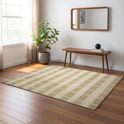 ROW Quinn Scandinavian Modern Grid Beige/ Ivory Area Rug