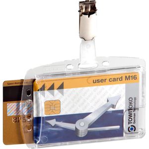 Durable Kartenhalter 8013-19, Hartplastik, mit Clip, für 2 Karten, 25 Stück