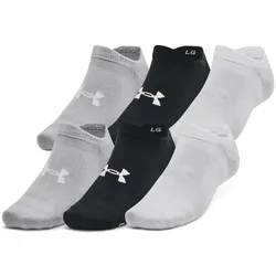 Under Armour, Unisex, Sportsocken, Essential No Show Socken, 6 Paar (XL), Schwarz