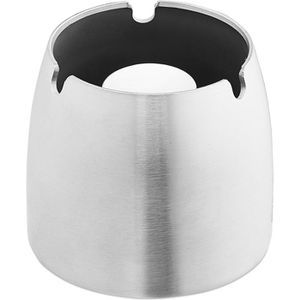 Relaxdays Aschenbecher silber, für Indoor & Outdoor, Tischascher aus Edelstahl, 8 x 8 cm, winddicht, 0,3 Liter