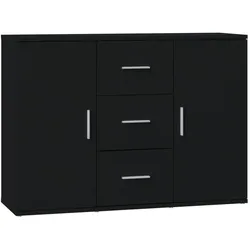 vidaXL Sideboard Schwarz 91x29,5x65 cm Holzwerkstoff