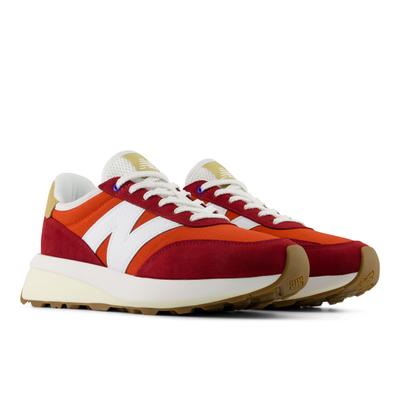 Sneaker NEW BALANCE "370", Herren, Gr. 42,5, rot (hot tomato, podium rot), Leder, Mesh, Schuhe Sneaker