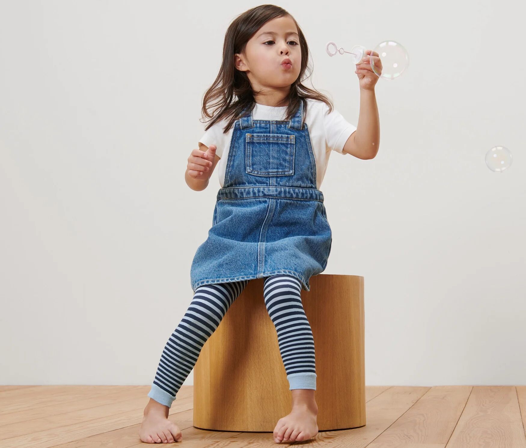 Tchibo - 2 Kinder-Feinstrumpf-Leggings - Baby - Gr. 98/104 - blau/gestreift