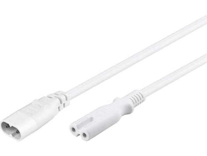 Goobay 97200 power uitbreiding C7/C8, 2 m, Wit