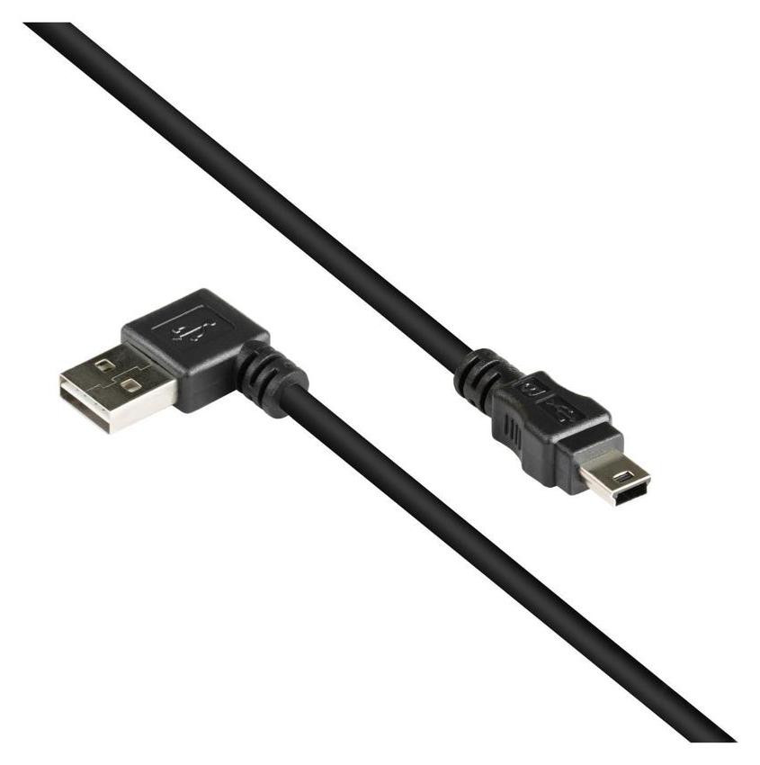 Alcasa USB 2.0 kabel, USB A naar Mini-USB, 3 meter, zwart