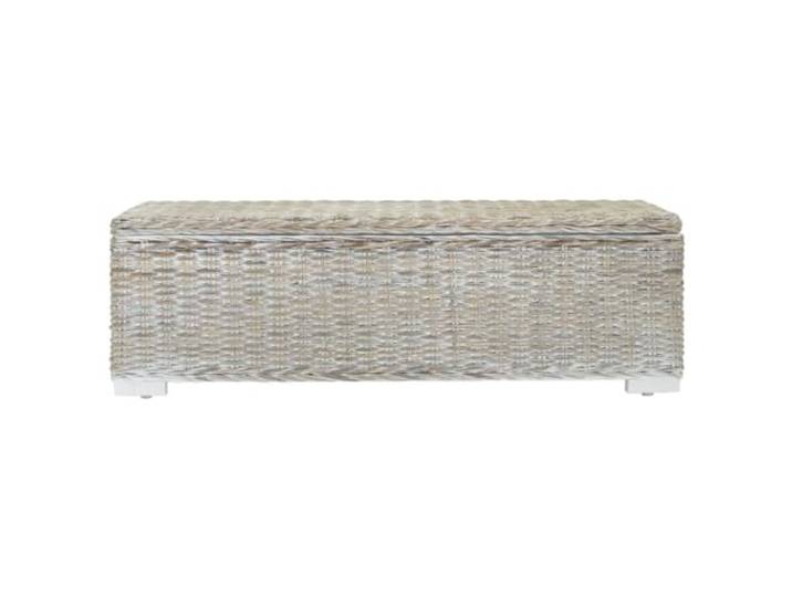 UYPTERF Truhe Weiß 110 cm Kubu Rattan Massivholz Mahagoni Stauraum Bank, Sitzbank Flur, Betttruhe Holz, Wohnzimmer Möbel, Schlafzimmer Bank, Montageanleitung