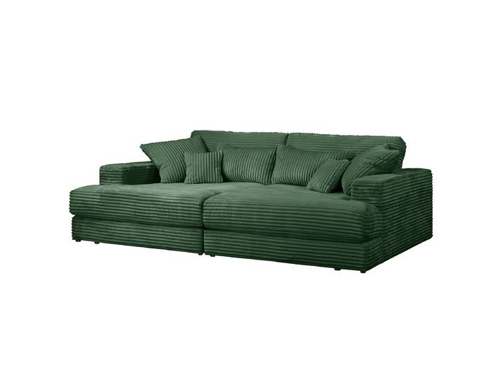 home24 XXL-bank groen Corduroy Tila 290 x 65 x 170cm modern