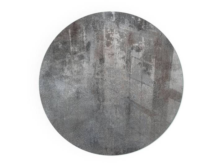 Tulup Kaminbodenplatte Ø 50 cm - Rohe Oberflächenstruktur, Grau, Glas, Rund, 50x50x0.4 cm, Elektrogeräte, Heizgeräte, Elektrokamine