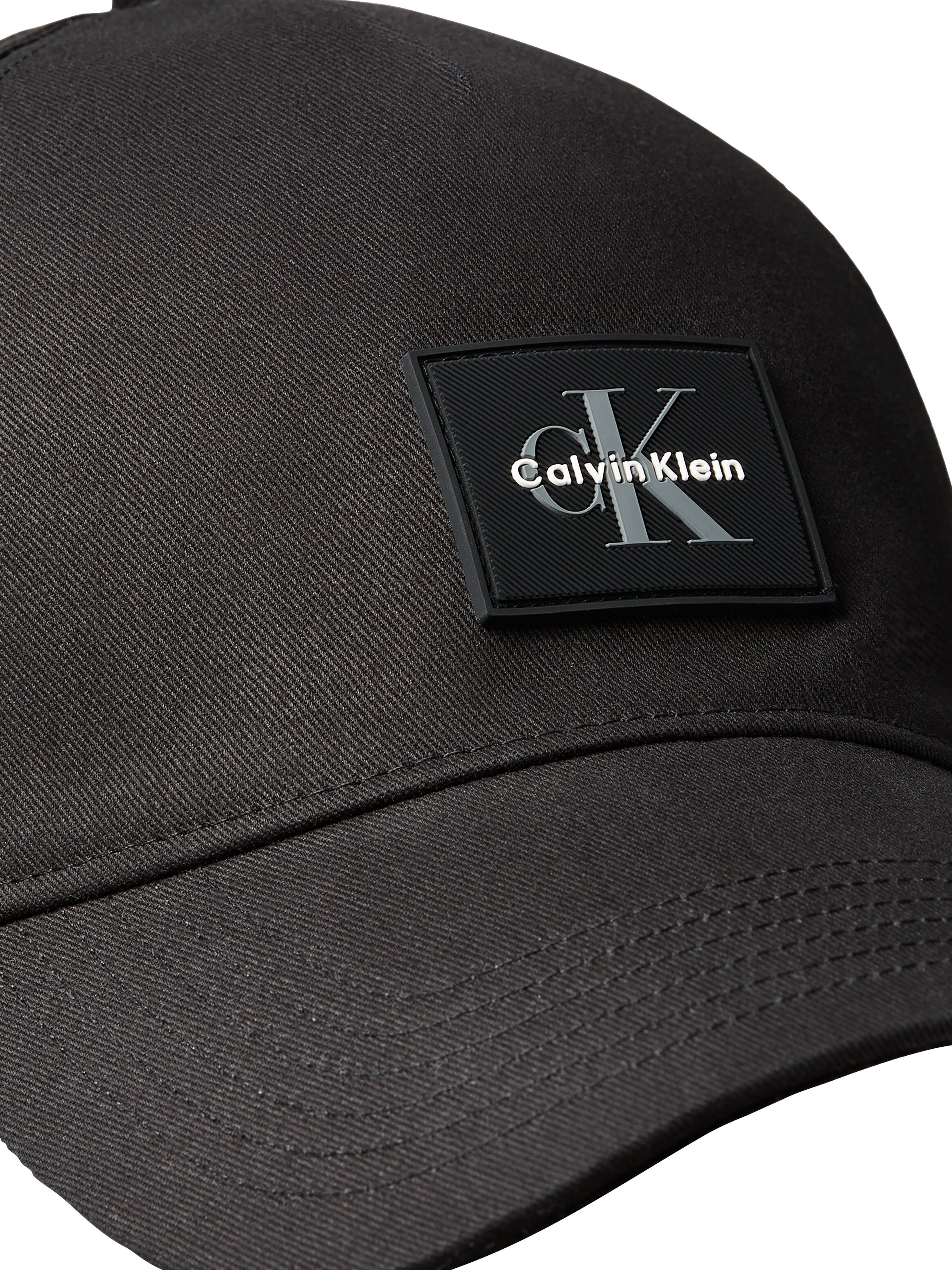 Baseball Cap CALVIN KLEIN JEANS "MONOLOGO RUBBER PATCH BB CAP", Herren, schwarz, Web, Baumwolle, unifarben, Caps Baseball Cap, Regular fit und grössenverstellbar schwarz Einheitsgröße