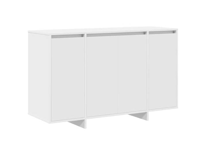 KPOTUERTU Sideboard Weiß 120 x 41 x 75 cm Holzwerkstoff Scharnier-Türen, drei Brettregale, rechteckige Form, Wohnzimmer, Essbereich, trocken abwischen