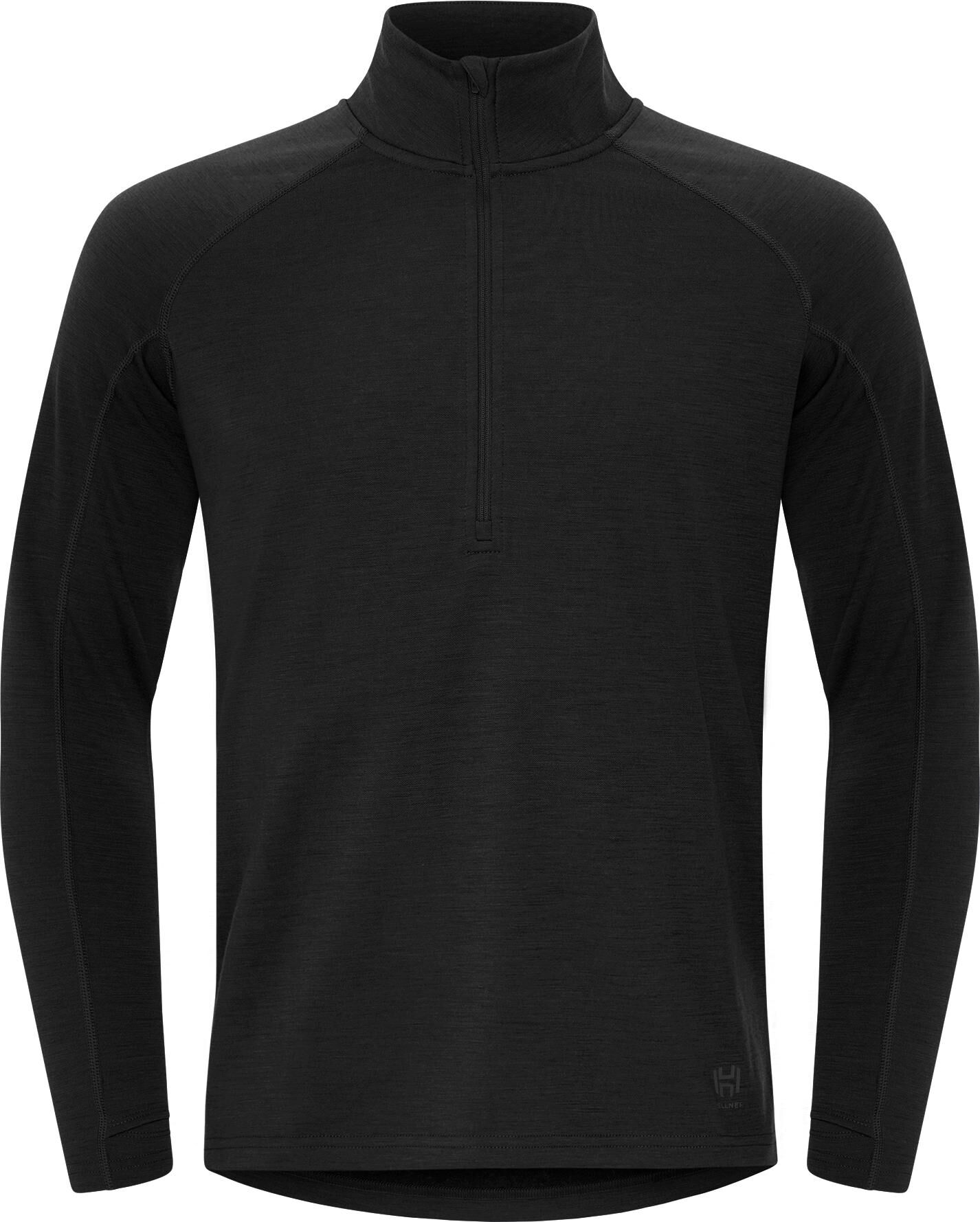 Hellner Men's Wool Mix 2nd Layer Half Zip Black Beauty S