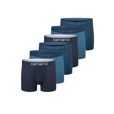 Boxershorts CAMANO "6er Pack", Herren, Gr. XL, blau (blau mix), 95% Baumwolle, 5% Elasthan, Unterhosen