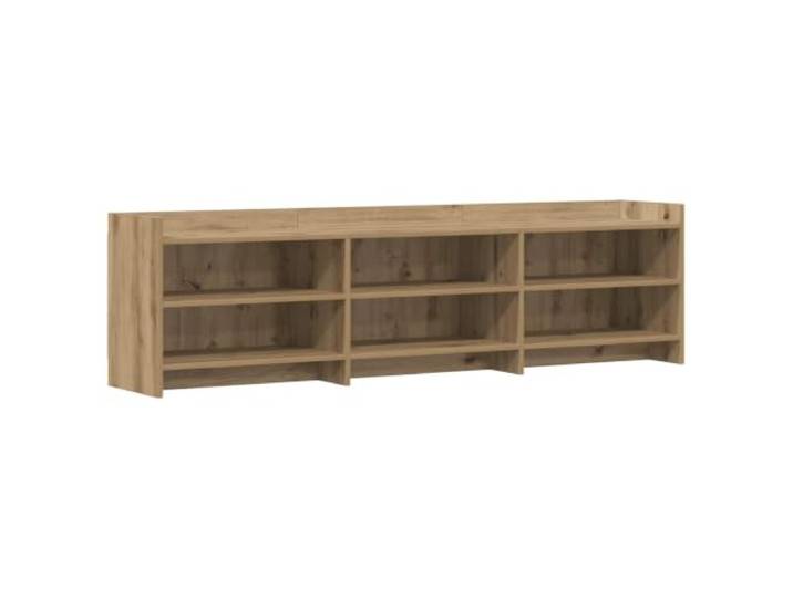 Foknhdi TV Lowboard 168x33x47cm TV-Schrank Artisan-Eiche Holzwerkstoff Vielseitiges Phonomöbel mit 6 offenen Fächern für Receiver und Konsolen im Wohnzimmer oder Schlafzimmer.