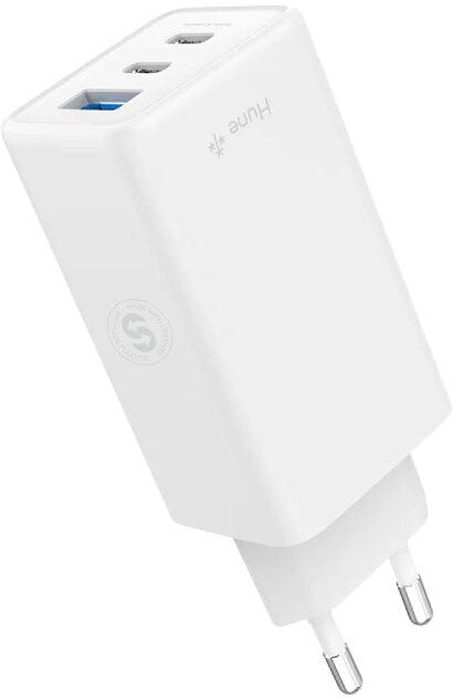 Hune Huron 65W Vægoplader - 1 x USB-C & 1 x USB-A - Hvid