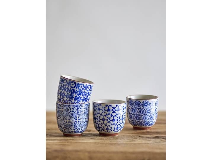 Tasses Karine lot de 4 Ø 7cm Bleu