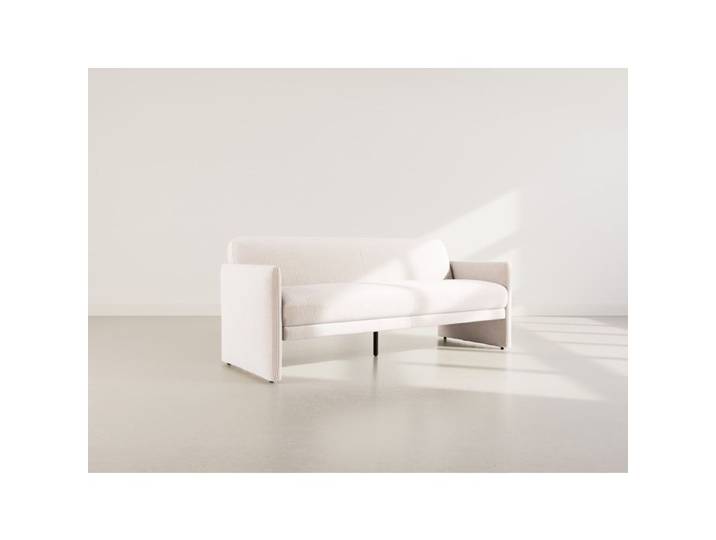 Mathis - Canapé convertible clic-clac 3 places en velours côtelé - Beige